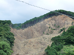 紀伊半島豪雨による深層崩壊発生現場（和歌山県田辺市）